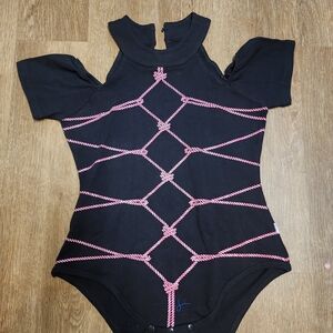 Black and Pink Womens Bodysuit